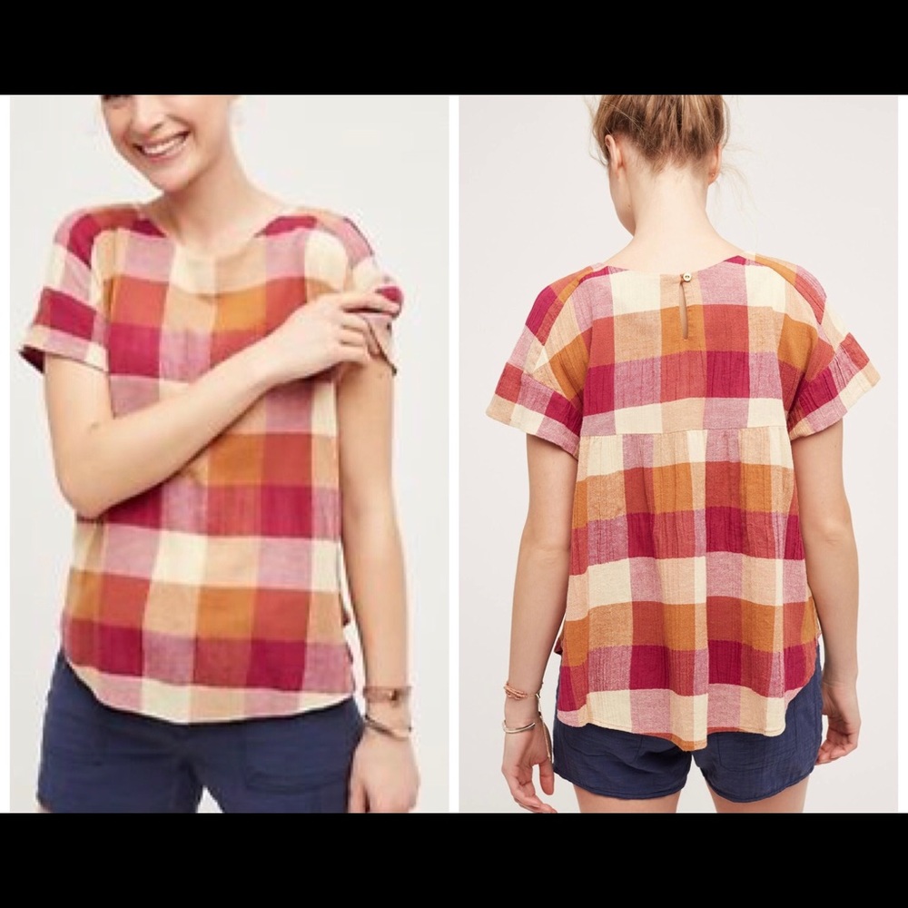 Anthro Isabella Sinclair Plaid Top